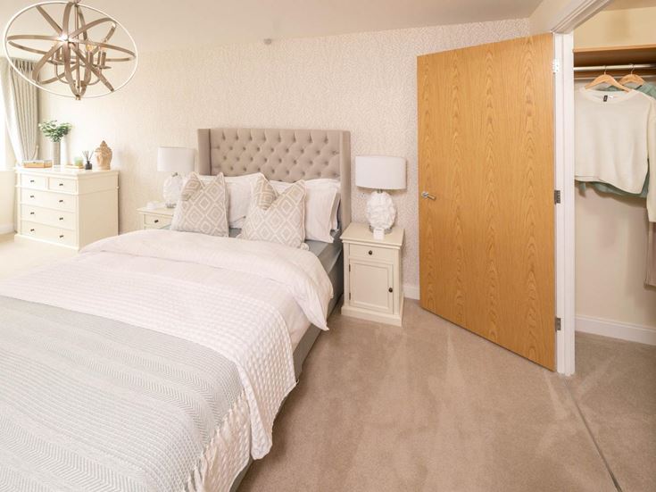 a bedroom with two beds