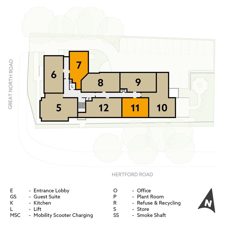 Apartment 9 position on highclere house retirement properties for sale rent. Available.
