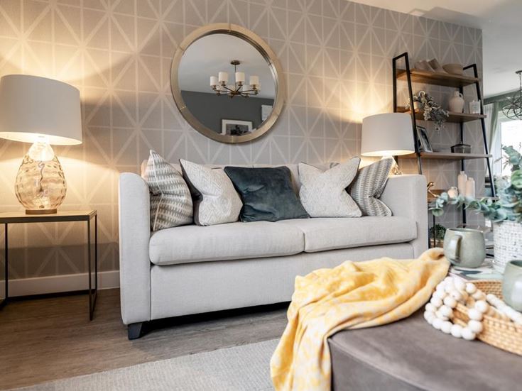 a white couch in a room