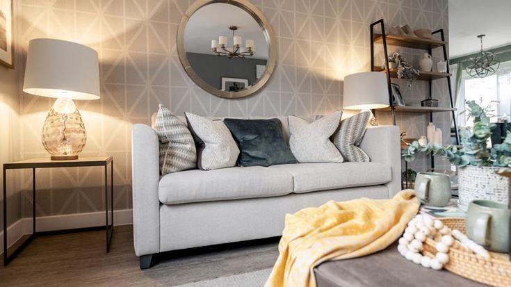 a white couch in a room
