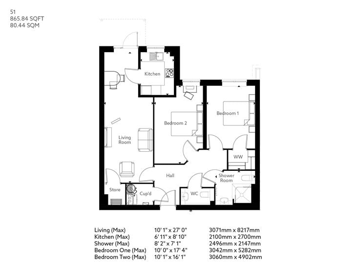 Apartment 51 floor plan