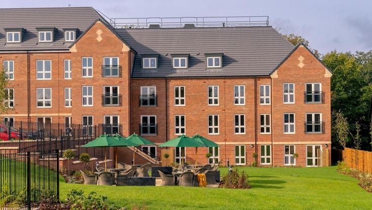 a building with a lawn in front of it