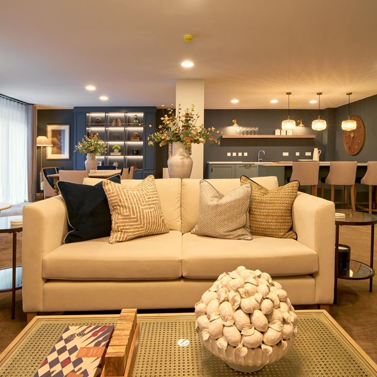 The communal lounge at Juliette House, a hub for socialising
