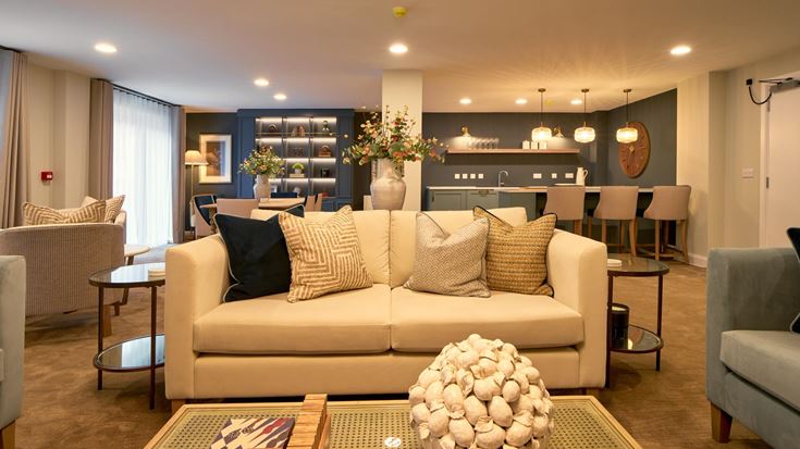 The communal lounge at Juliette House, a hub for socialising