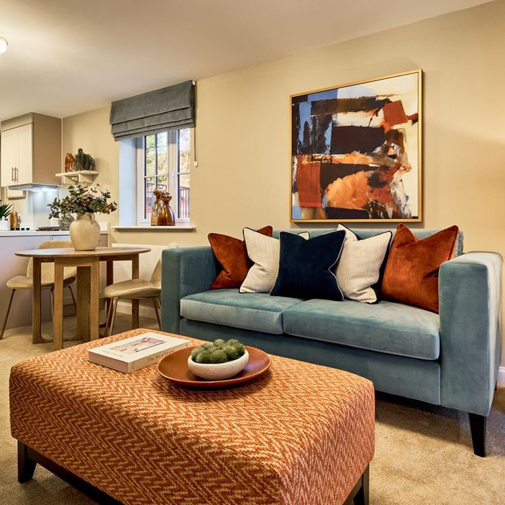 Open plan living room and kitchen at Juliette House