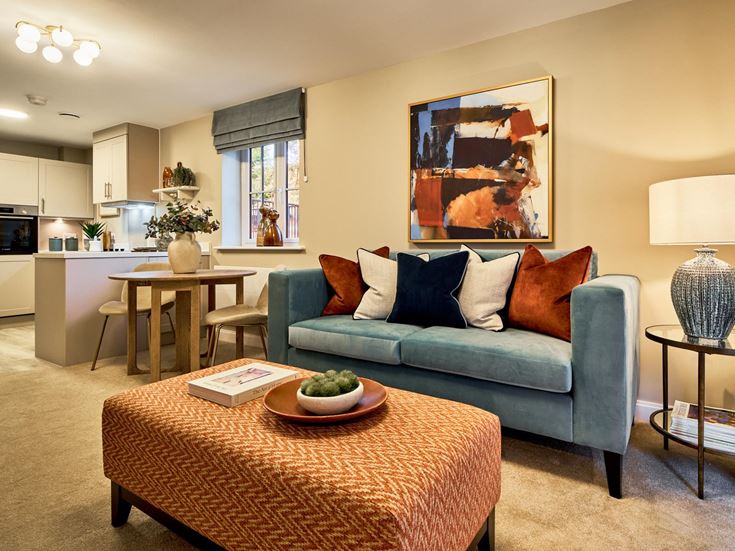 Open plan living room and kitchen at Juliette House