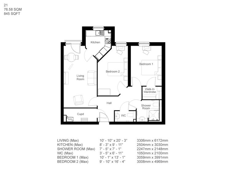 Apartment 21 floor plan