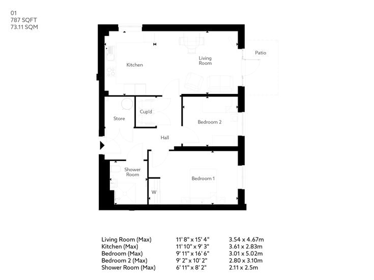 Apartment 1 floor plan