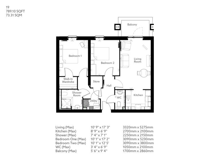 Apartment 19 floor plan