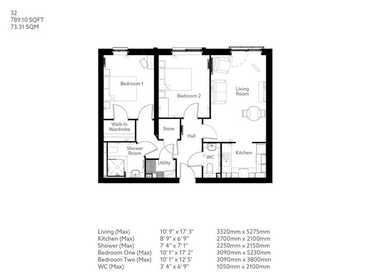 Apartment 32 floor plan