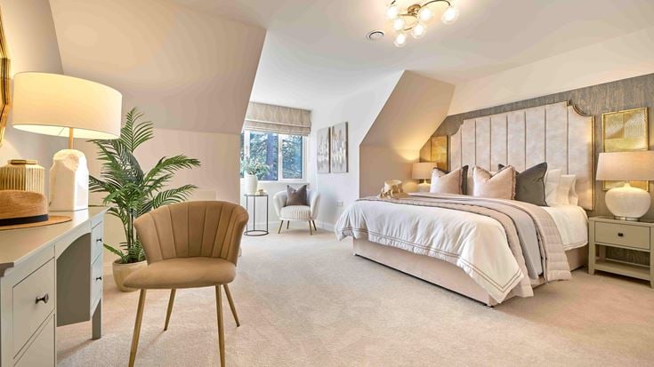a bedroom with two beds