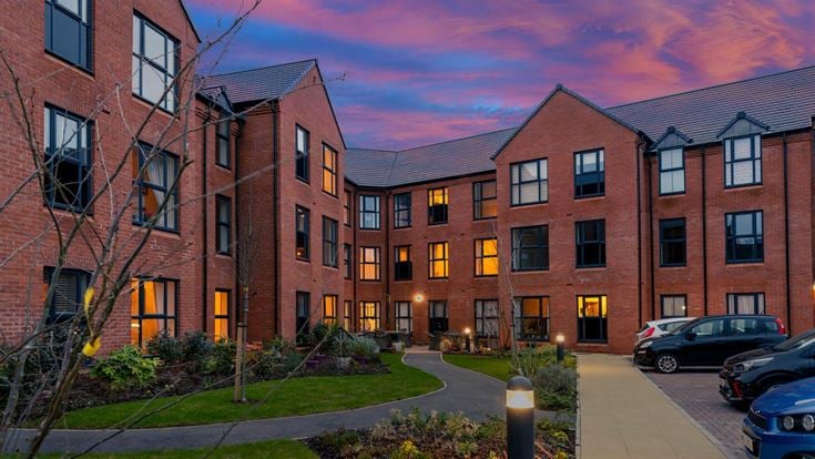 Milward Place exterior view dusk