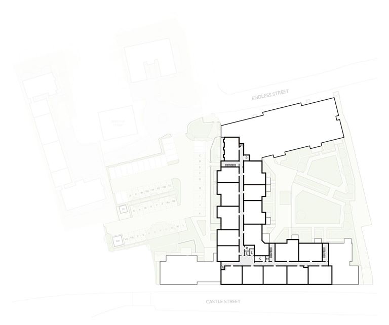 Apartment 45 position on diagram, engineering drawing. Available.