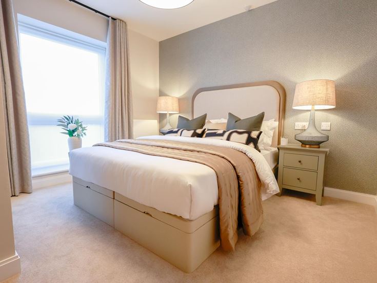 a bed in a room