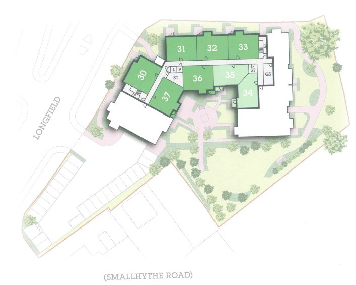 Apartment 31 position on diagram, engineering drawing. Available.