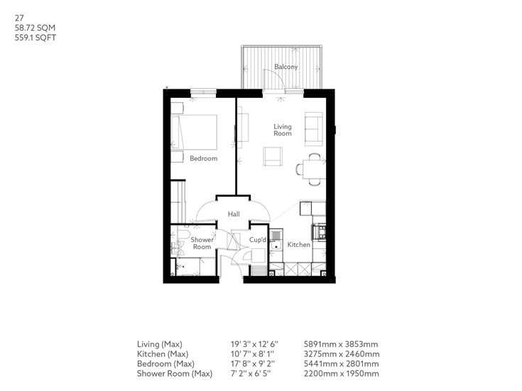 Apartment 27 floor plan