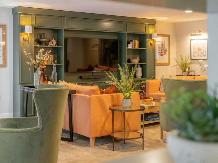 a room with a table and chairs
