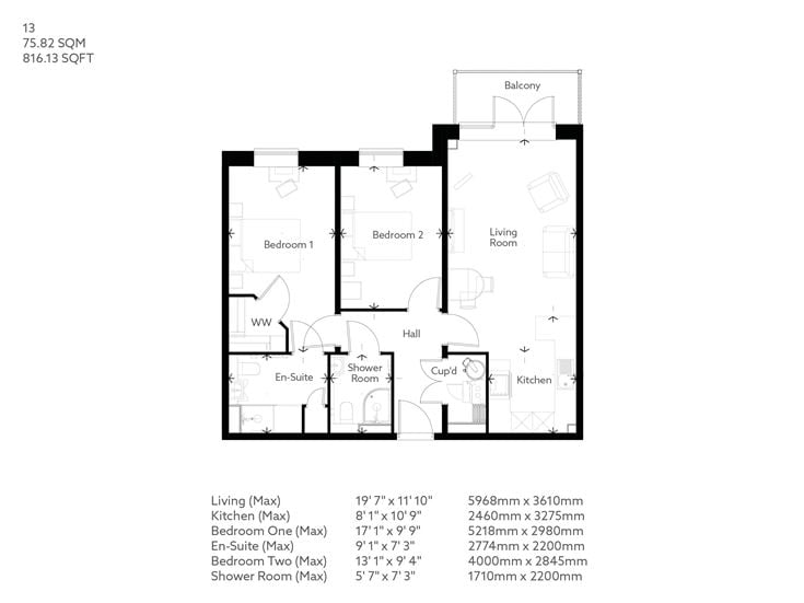 Apartment 13 floor plan