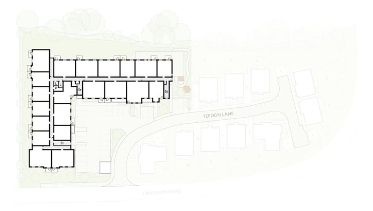 Apartment 31 position on diagram, engineering drawing. Available.