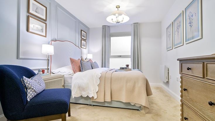 a bedroom with two beds