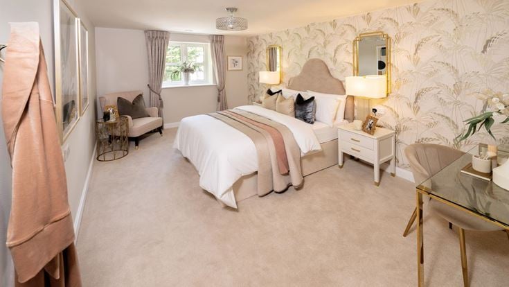 a bedroom with two beds