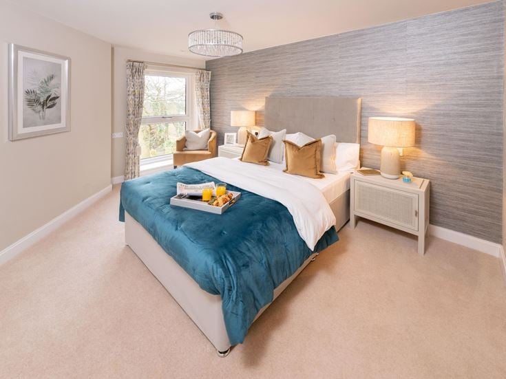 a bedroom with two beds