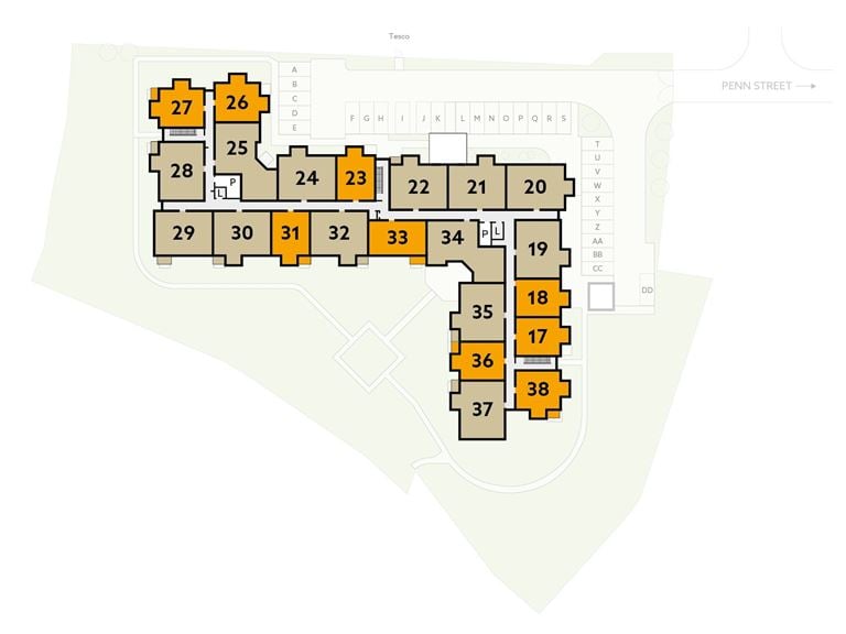 Apartment 18 position on diagram. Available.