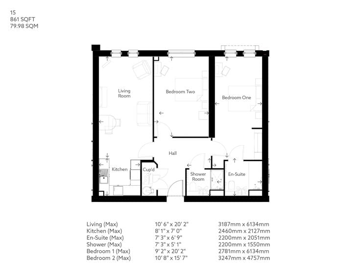 Apartment 15 floor plan