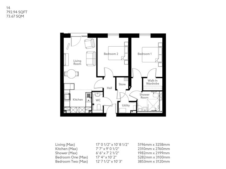 Apartment 14 floor plan