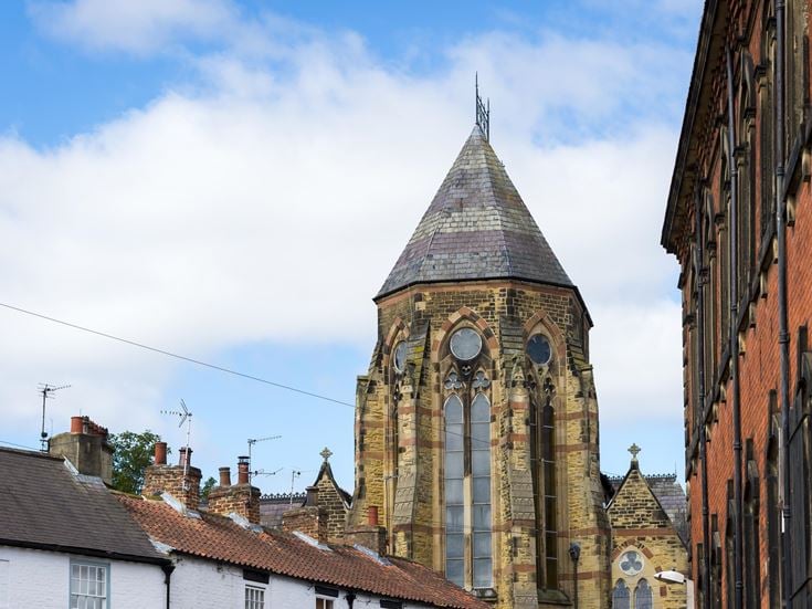 a clock on a tower