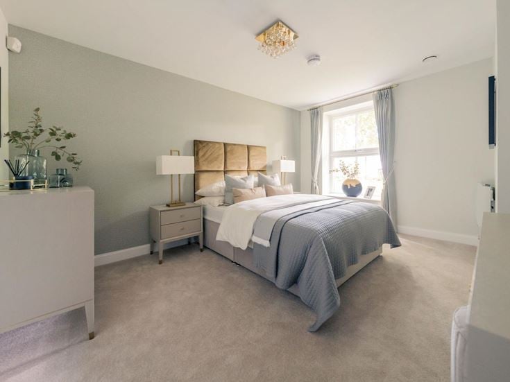 a bedroom with two beds