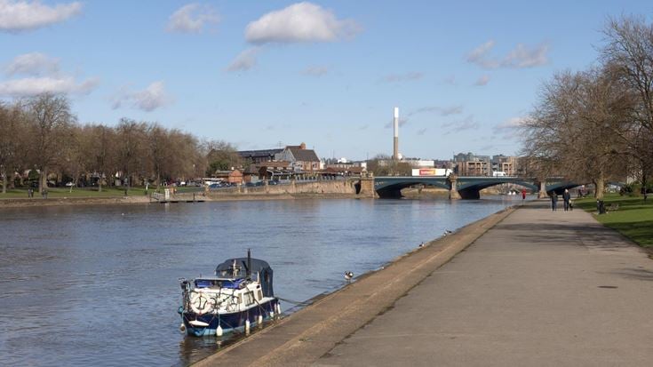 a boat on a river
