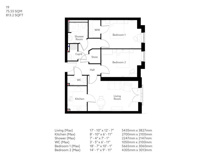 Apartment 19 floor plan