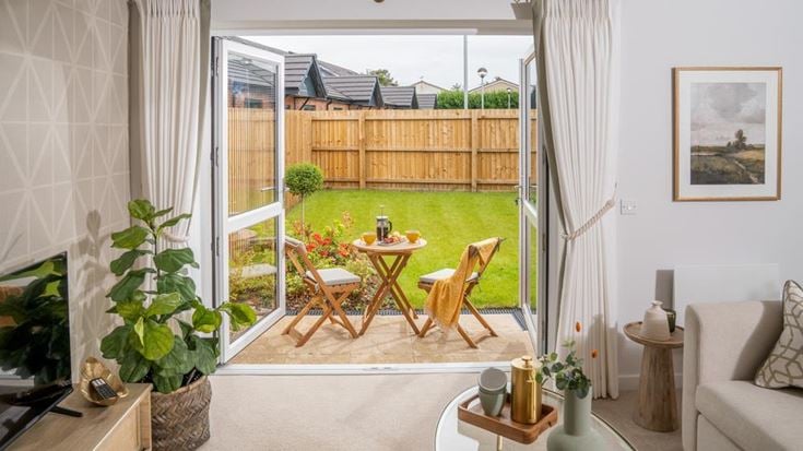 Wheathampstead Bungalows Show home living room and gardens