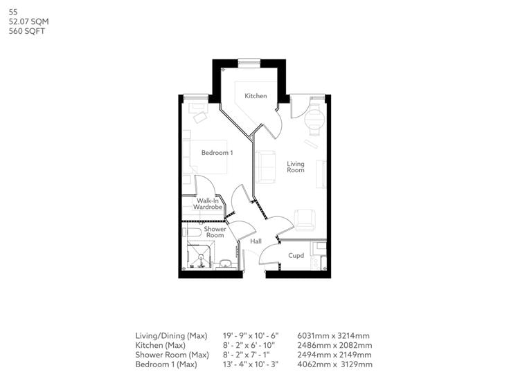 Apartment 55 floor plan