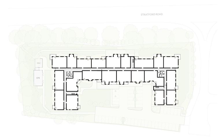 Apartment 32 position on diagram, engineering drawing. Available.