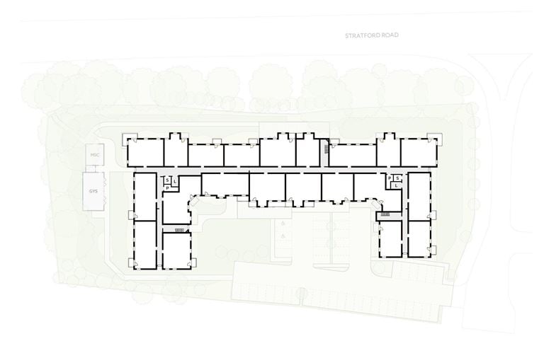 Apartment 55 position on diagram, engineering drawing. Available.