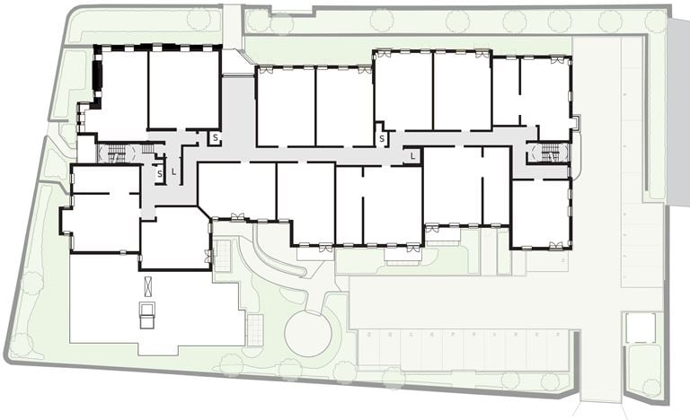 Apartment 34 position on diagram, engineering drawing. Available.