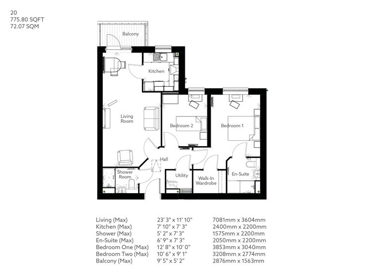 Apartment 20 floor plan