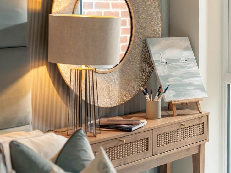 a lamp on a table