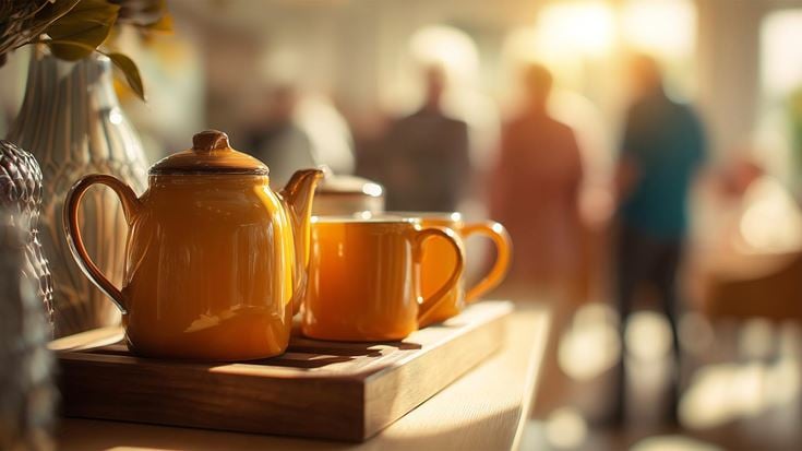 a teapot and a tea kettle on a table