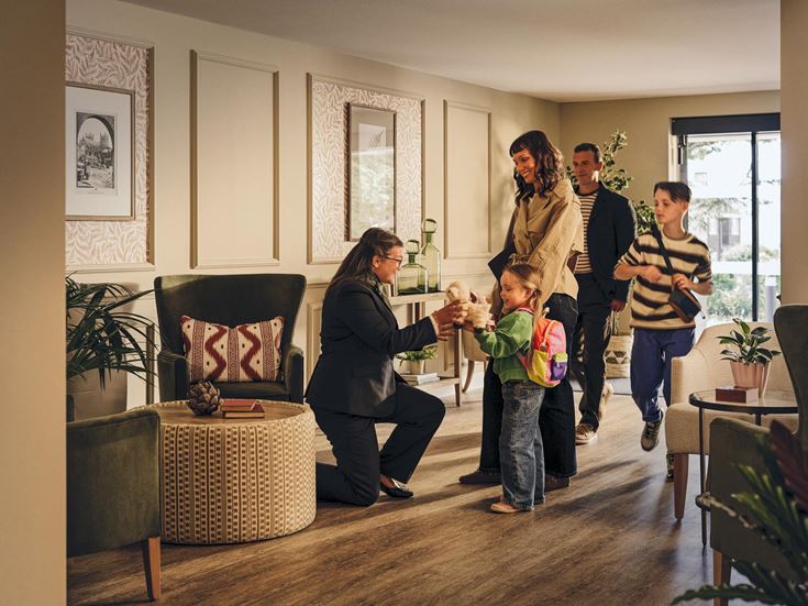 a group of people in a room
