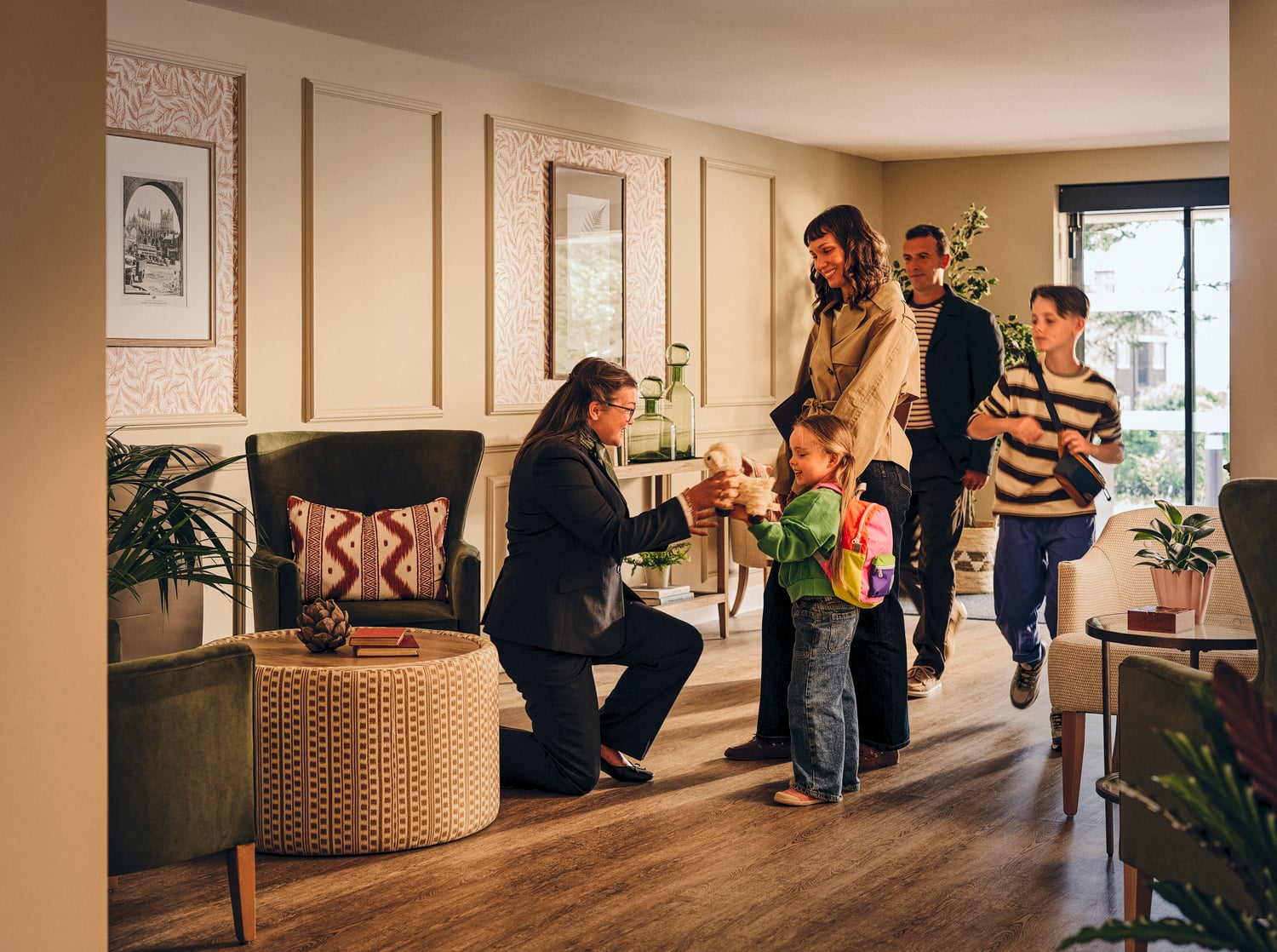 a group of people in a room