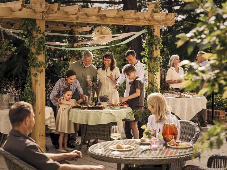 a group of people at a table
