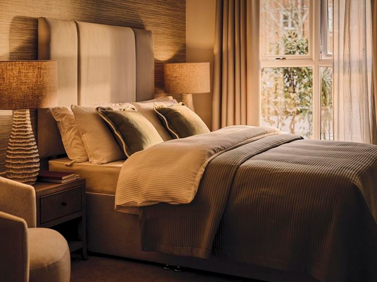 a couch with pillows