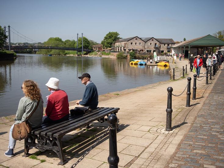 people sitting on a bench