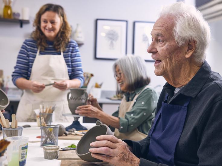 a group of people sitting at a table