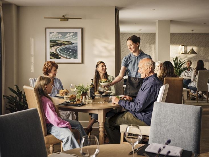 Inside with family at Jacob Place
