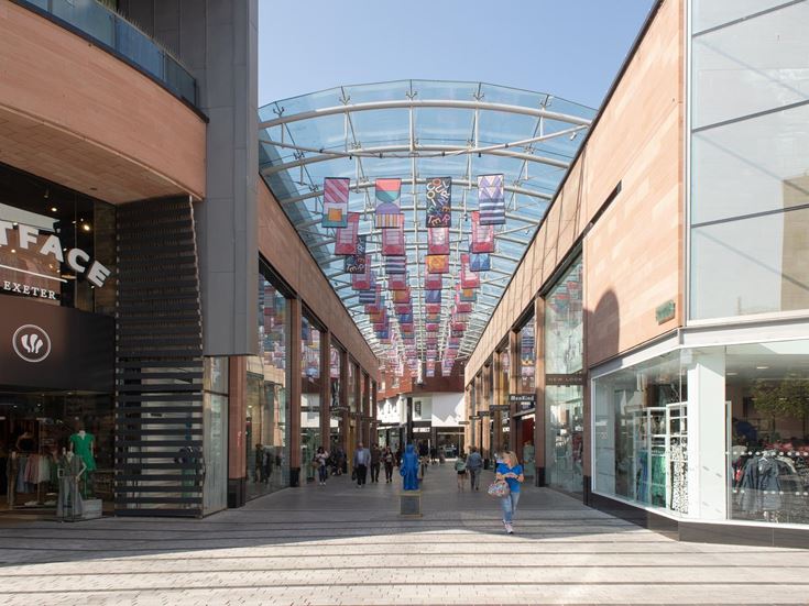 a walkway between buildings