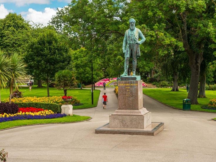 a statue in a park